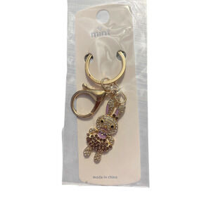 GOLD PLATED BUNNY KEYCHAIN WITH SPARKERS